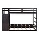 preview thumbnail 14 of 13, Twin Over Twin Bunk Bed with Trundle & Storage Staircase, Space-Saving Design with Easy Access & Organization, Espresso