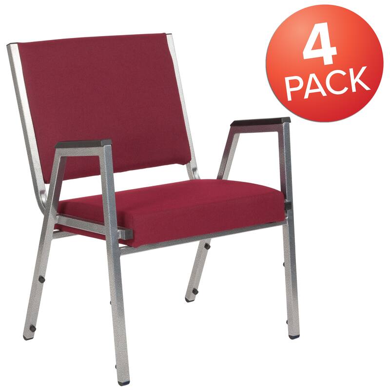 4 PK 1500 lb. Rated Antimicrobial Bariatric Reception Arm Chair