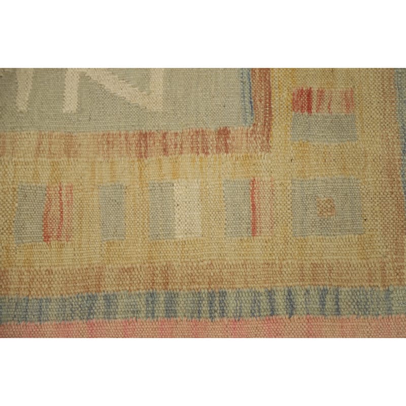 Hand Woven Oriental 100% Wool Carpet Southwestern Tribal Multi-Colored Kilim Area Rug - 4' 11'' X 3' 1''