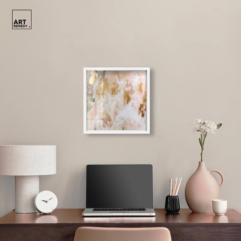 Golden Glimmer Gesture III Shadowbox by Art Remedy