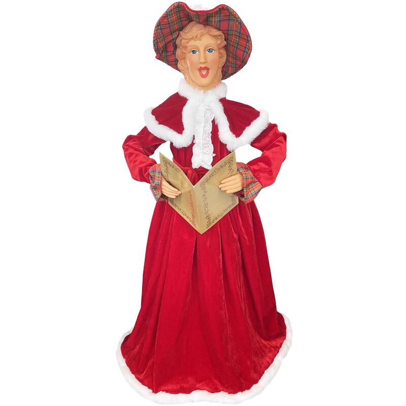 27 inches To 37 inches Dickens Carolers, Set of 4 - red