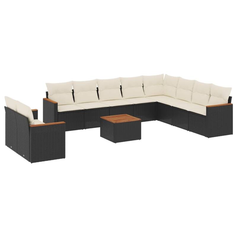 vidaXL Garden Sofa Set Black