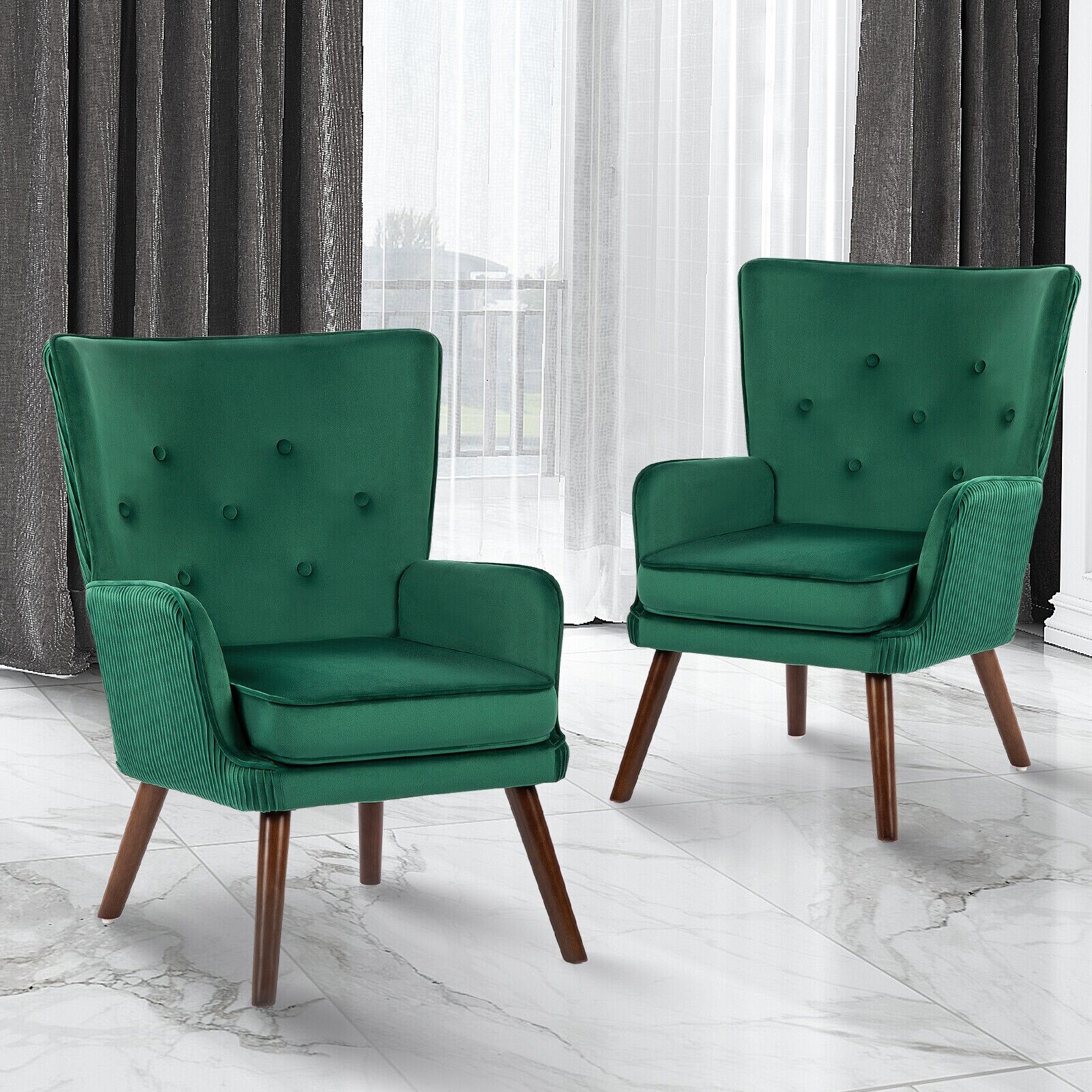 Emerald green accent chair set of 2 cheap