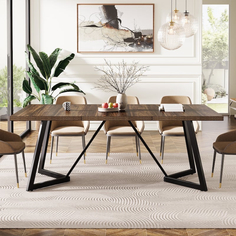 70.86-Inch Extra Long Rectangular Dining Kitchen Table for 6-8