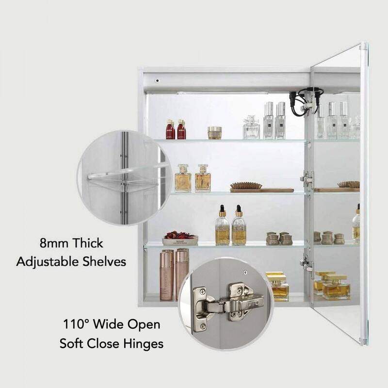 LED Medicine Cabinet with Lights and Defogger