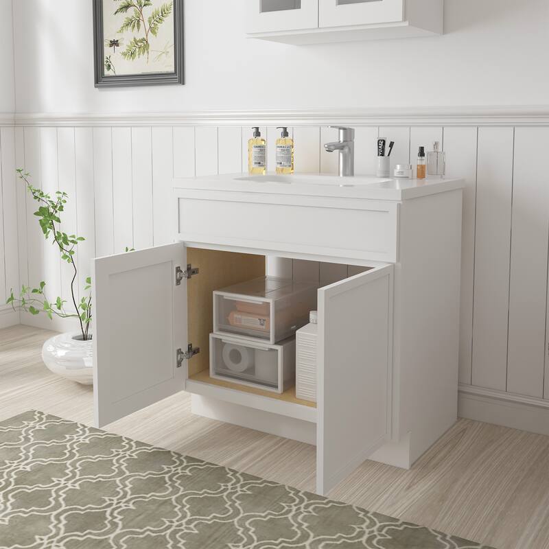 Vanity Art 30" Freestanding Single Base Storage Cabinet with Soft Close Doors