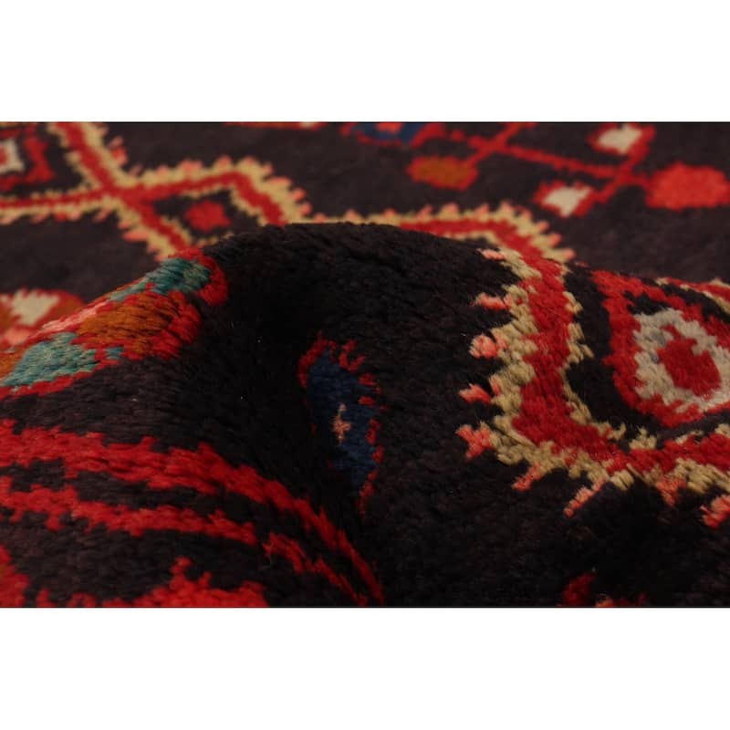 ECARPETGALLERY Hand-knotted Andelz Black, Red Wool Rug - 4'7 x 7'1