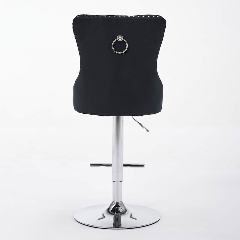 Upholstered Swivel Barstools Side Chair Set of 2