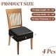 preview thumbnail 10 of 12, PU Dining Chair Seat Covers, Stretch Chair Cushion Slipcovers, Waterproof Rear Covers Protector - 4Pcs Black