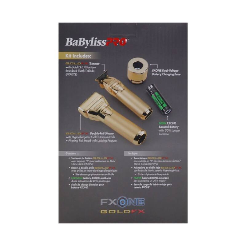BaByliss Pro FXONE GOLDFX Limited Edition Prepack - Outlining Trimmer and Double Foil Stick Shaver (Gold) FX1FSTGPK