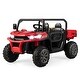 preview thumbnail 2 of 2, 2-Seater Kids Ride On Dump Truck with Dump Bed and Shovel - 46.8" x 26.7" x 25.5" Red