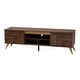 preview thumbnail 2 of 9, Graceland Mid-Century Modern Transitional Walnut Brown Finished Wood 2-Door TV Stand