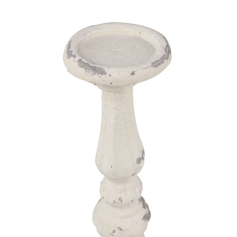 White Fiberglass Vintage Candle Holder 20 x 7 x 7 - 7 x 7 x 20