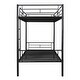 preview thumbnail 12 of 23, Twin Over Twin Bunk Bed with Ladder, Metal Bed with Full-Length Guardrail, Kid's Bed for Small Space, Bedroom, Silver