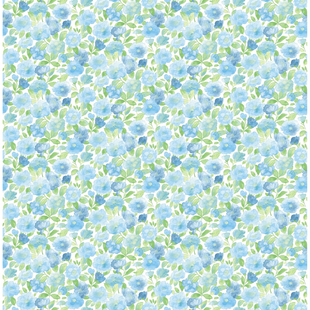 A-Street Prints Elsie Sky Blue Floral Wallpaper