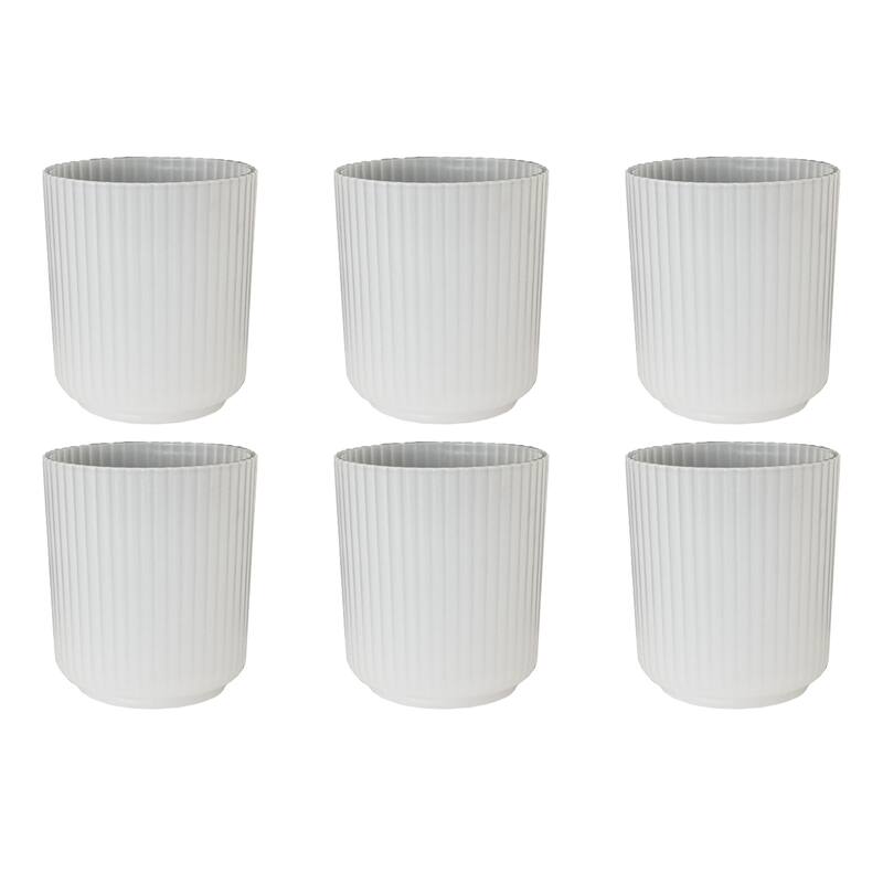 Abode Homewares Mesa PP Drinking Glass - Set of 6 - White - 15 oz