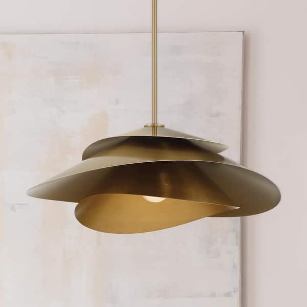 slide 2 of 7, Hunter Hiro 1 Light Pendant - Kitchen, Dining Room, Entry - Contemporary, Modern - Statement Lighting! X-Large - Alturas Gold
