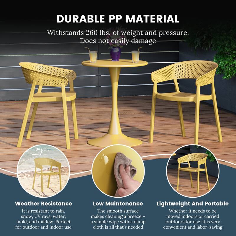 Frond and Form Outdoor Stacking Dining Armchair (Set of 2)