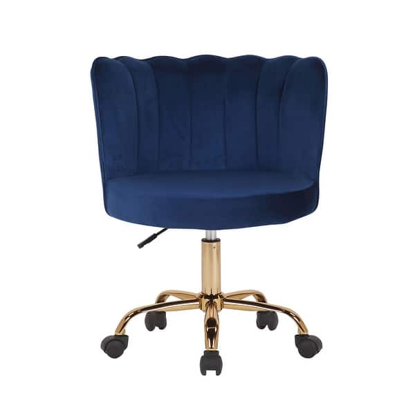 Porthos Home Alma Swivel Office Chair Velvet Golden Roller Legs Overstock 31672642