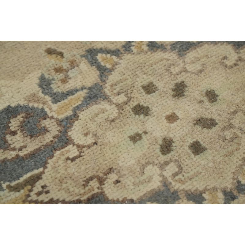 Hand Knotted Oriental 100% Wool Carpet Traditional Floral Beige & Ivories Kerman Runner Rug - 5' 4'' X 2' 3''