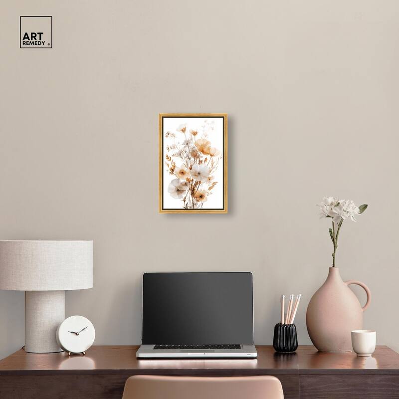 Parchment Petals Canvas by Art Remedy