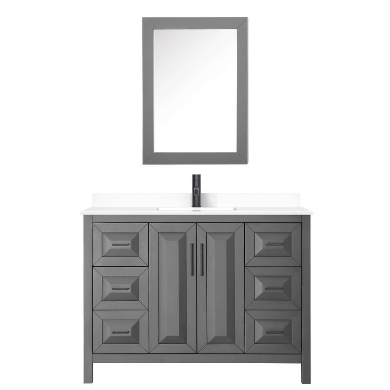 Daria 48 Inch Single Vanity, Cultured Marble Top, Medicine Cabinet