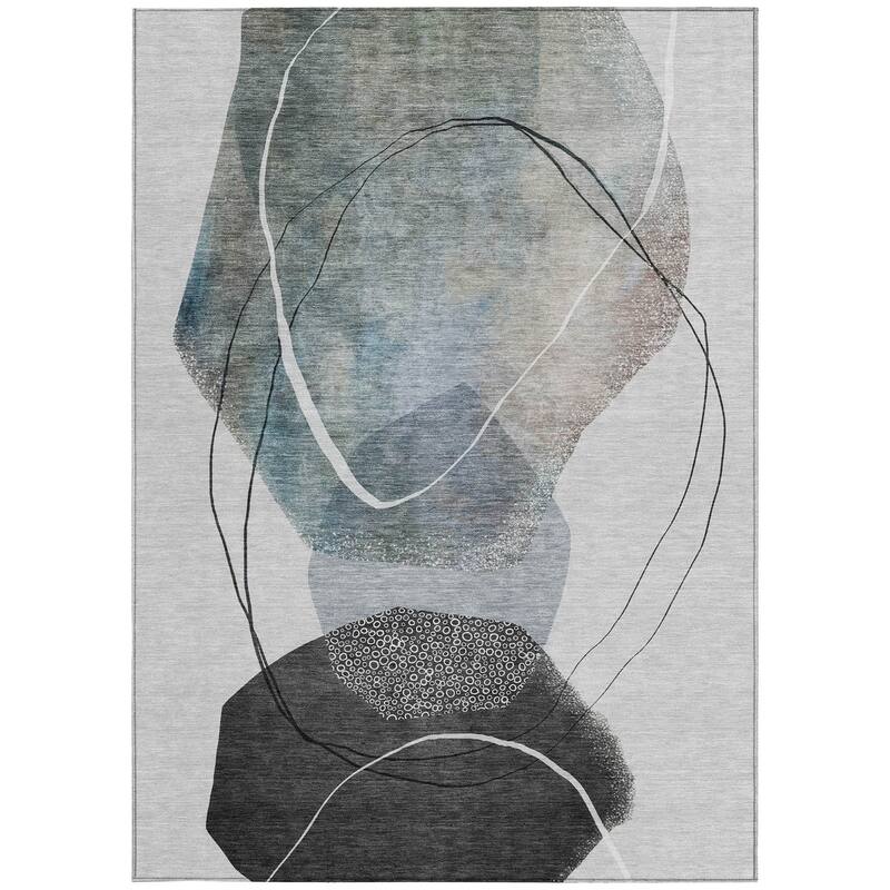 HomeRoots Abstract Transitional Rectangle Outdoor Rug