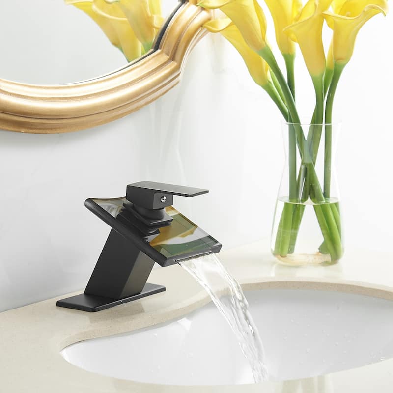 Single Handle Deck Mounted Waterfall Sink Faucet