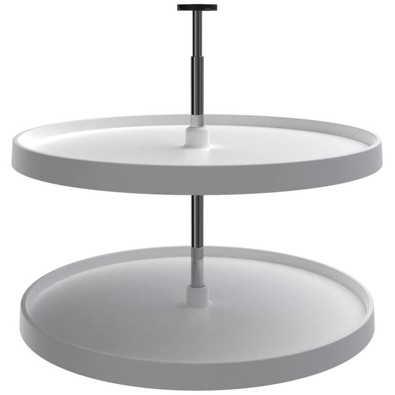Rev-A-Shelf Value Line 28 Inch Full Circle 2 Shelf Lazy Susan Set with - White