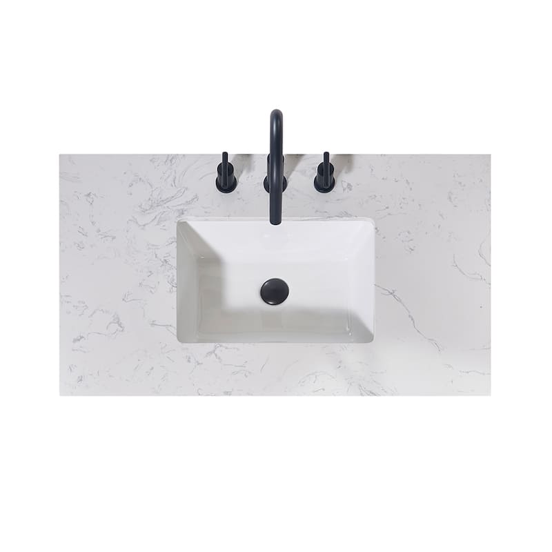 Altair Merano Bathroom Vanity Countertop in Aosta White Apron Finish Without Vanity