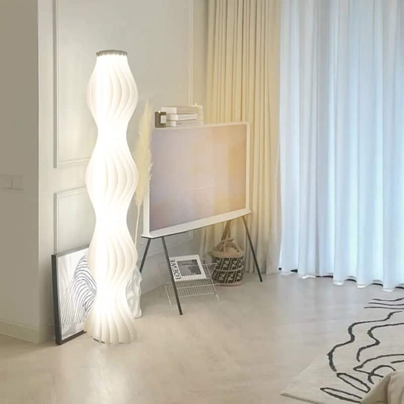 Modern Art Grass Skirts LED Floor Lamps 3 Colors Dimmable Tall Lamp