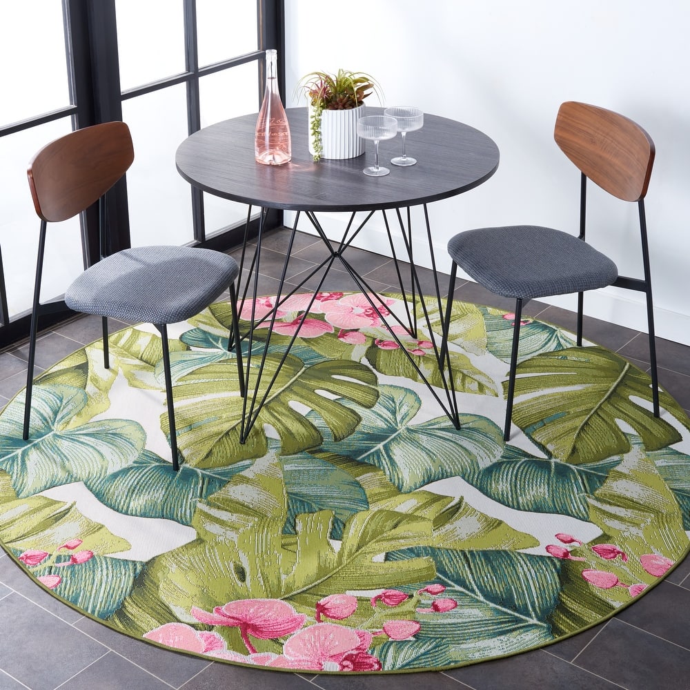 SAFAVIEH Barbados Betzy Tropical Indoor/Outdoor Waterproof Rug