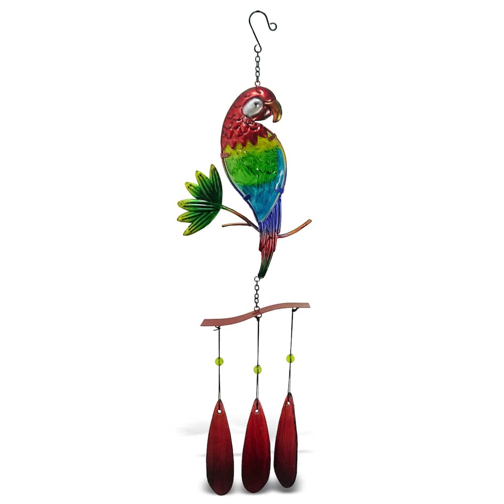 CoTa Global Parrot Wind Chime - Handmade Glass And Metal Chime - 26.4 Inches