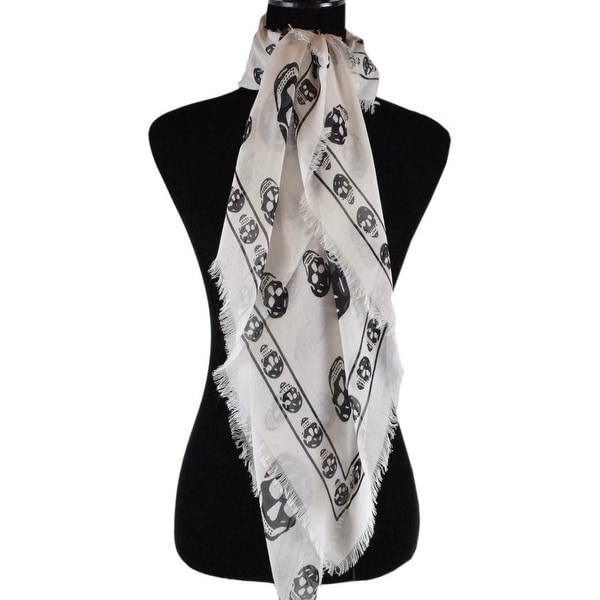 alexander mcqueen scarf black and white