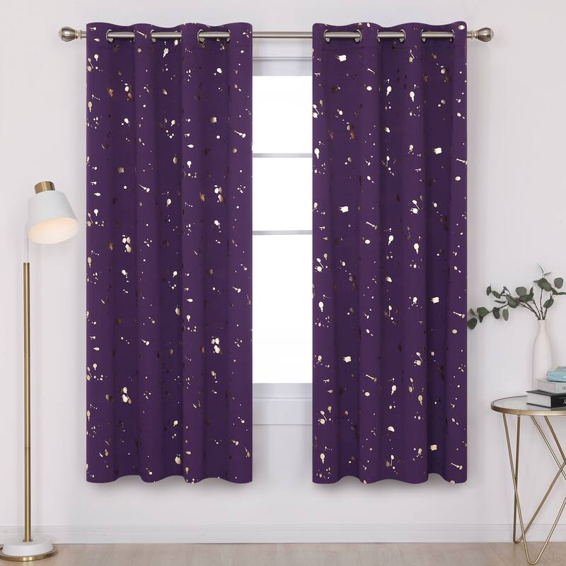Deconovo Gold Spot Curtain Panel Pair (2 Panel)