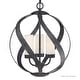 preview thumbnail 7 of 5, Luxury Rustic Chandelier, 19.25"H x 16"W, with Orbital Style, Weathered Black Finish by Urban Ambiance