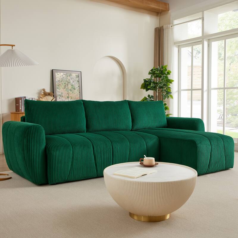 105.2'' L-Shaped 3-Seater Convertible Sofa Couch with Storage, Modern Adjustable Backrests, and Repositionable Chaise
