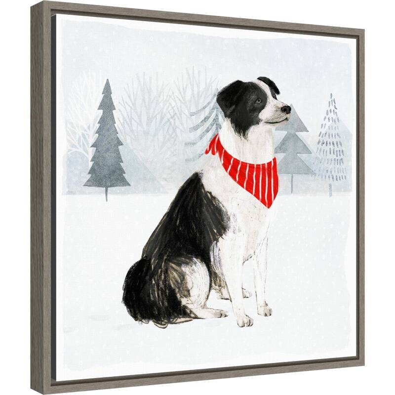 Christmas Cats and Dogs II by Victoria Borges Framed Canvas Art