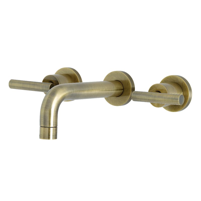Manhattan Two-Handle 3-Hole Wall Mount Bathroom Faucet - Antique Brass