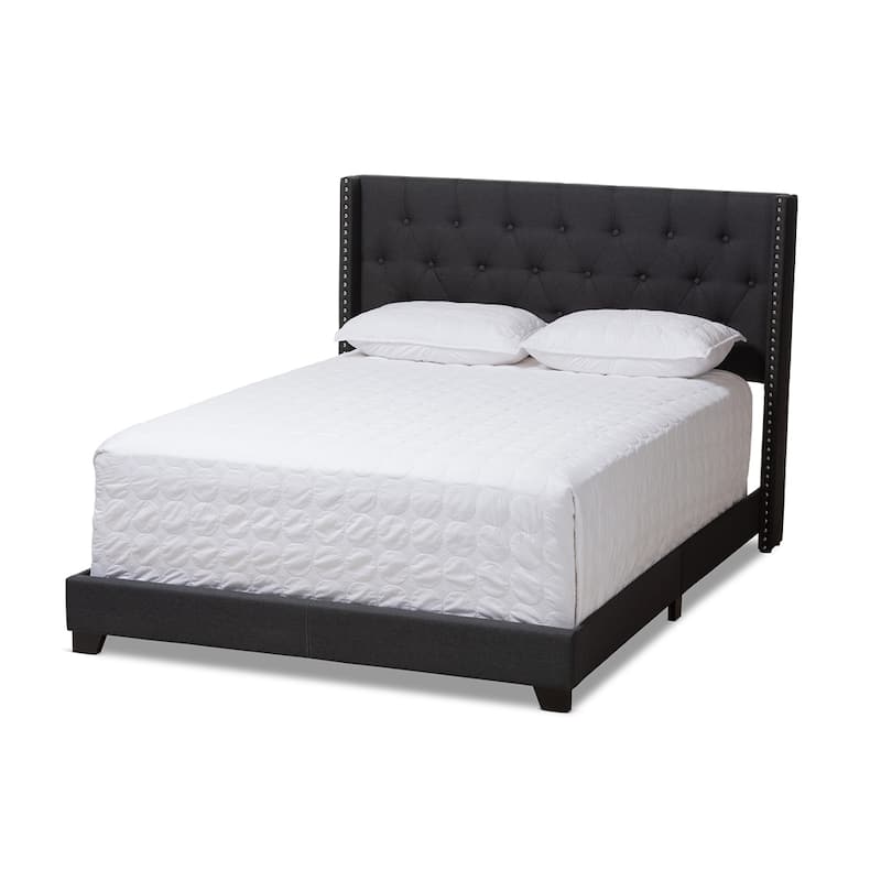 Brady Modern and Contemporary Light Grey Fabric Upholstered Bed