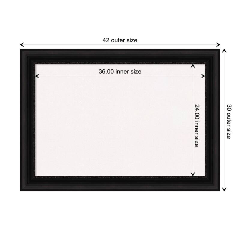 Parlor Framed White Corkboard Bulletin Board - Parlor Black - Board Size 36x24