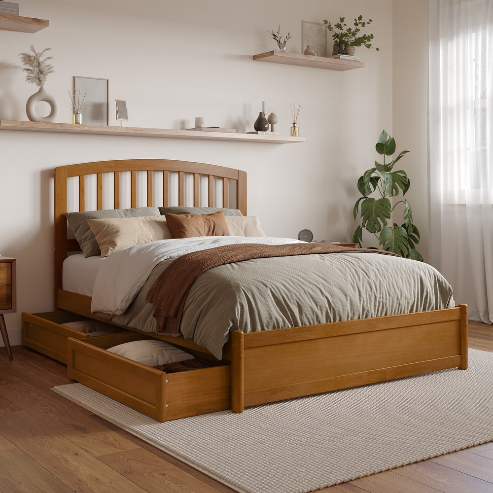 Lucia Platform Bed with Panel Footboard and Storage Drawers