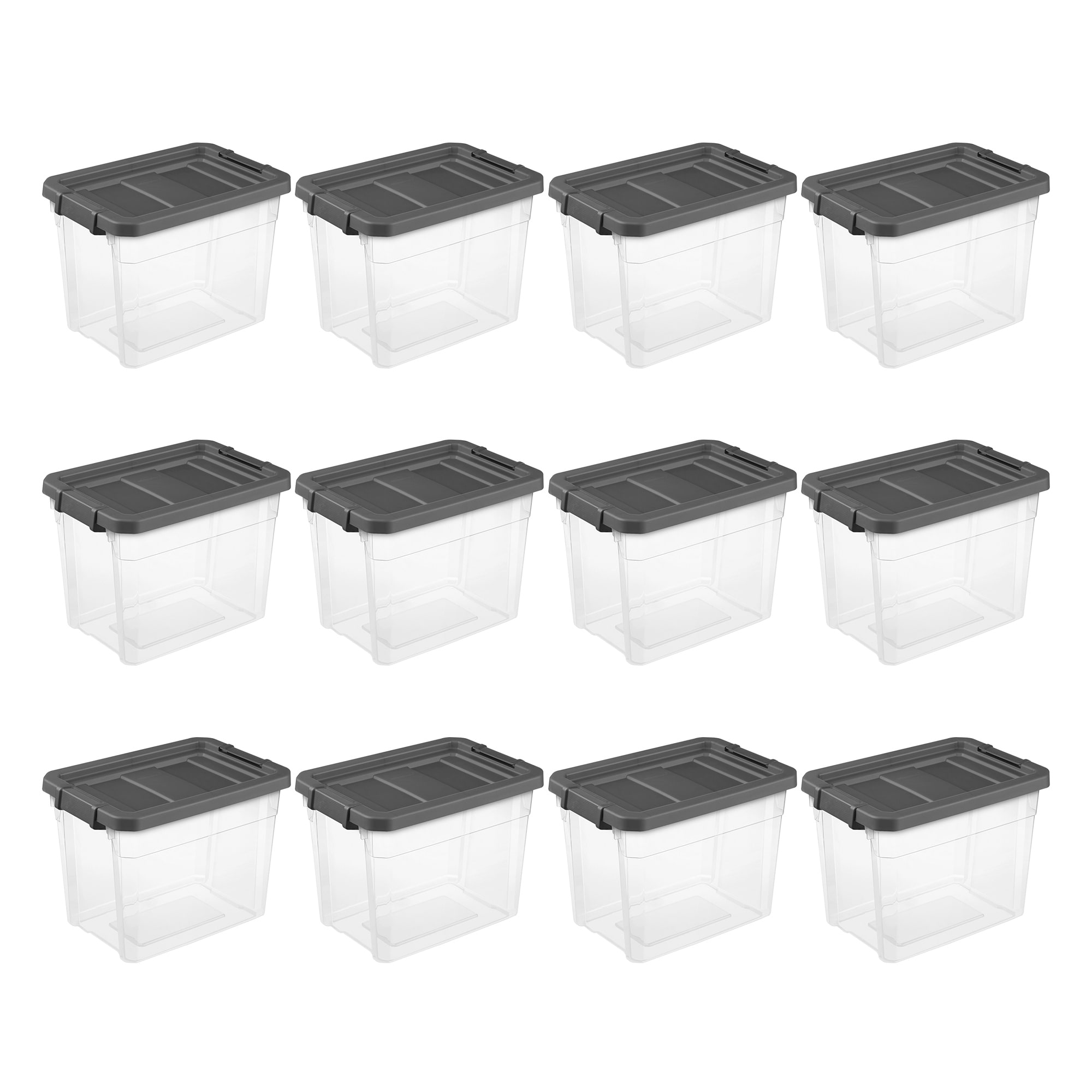 https://ak1.ostkcdn.com/images/products/is/images/direct/686f66bab3c496f66ceacee5e6dd2b76b99bc3aa/Sterilite-30-Qt-Clear-Plastic-Stackable-Storage-Bin-w--Grey-Latch-Lid%2C-12-Pack.jpg