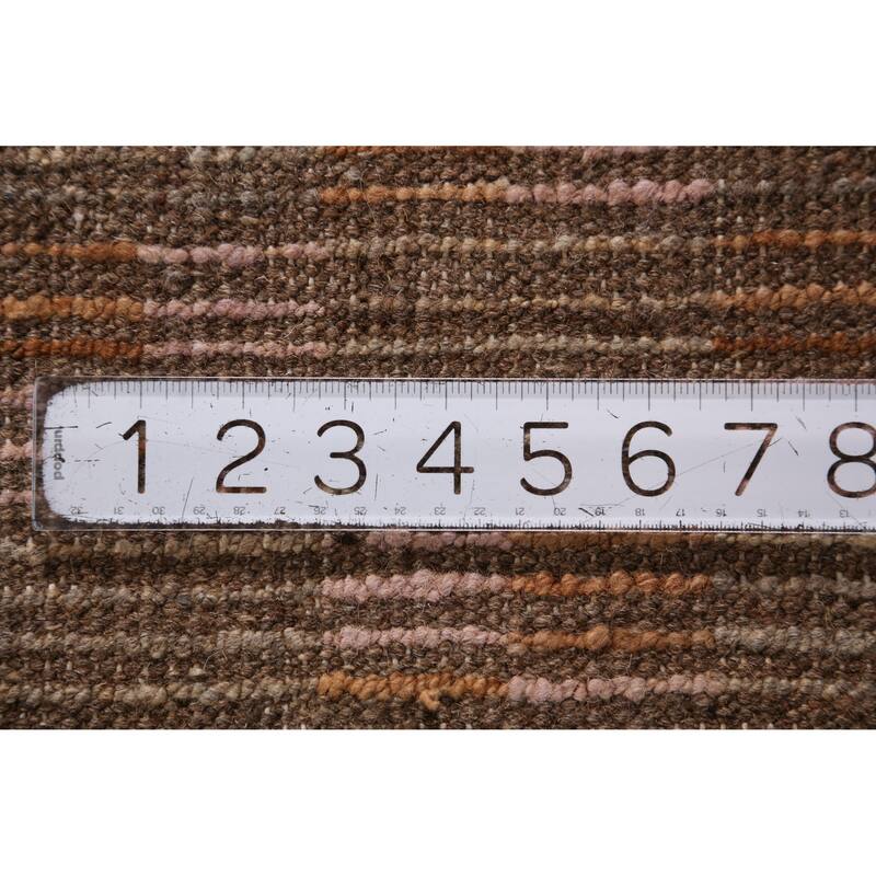Geometric Brown Moroccan Oriental Area Rug Handmade Wool Carpet - 8'4" x 9'9"