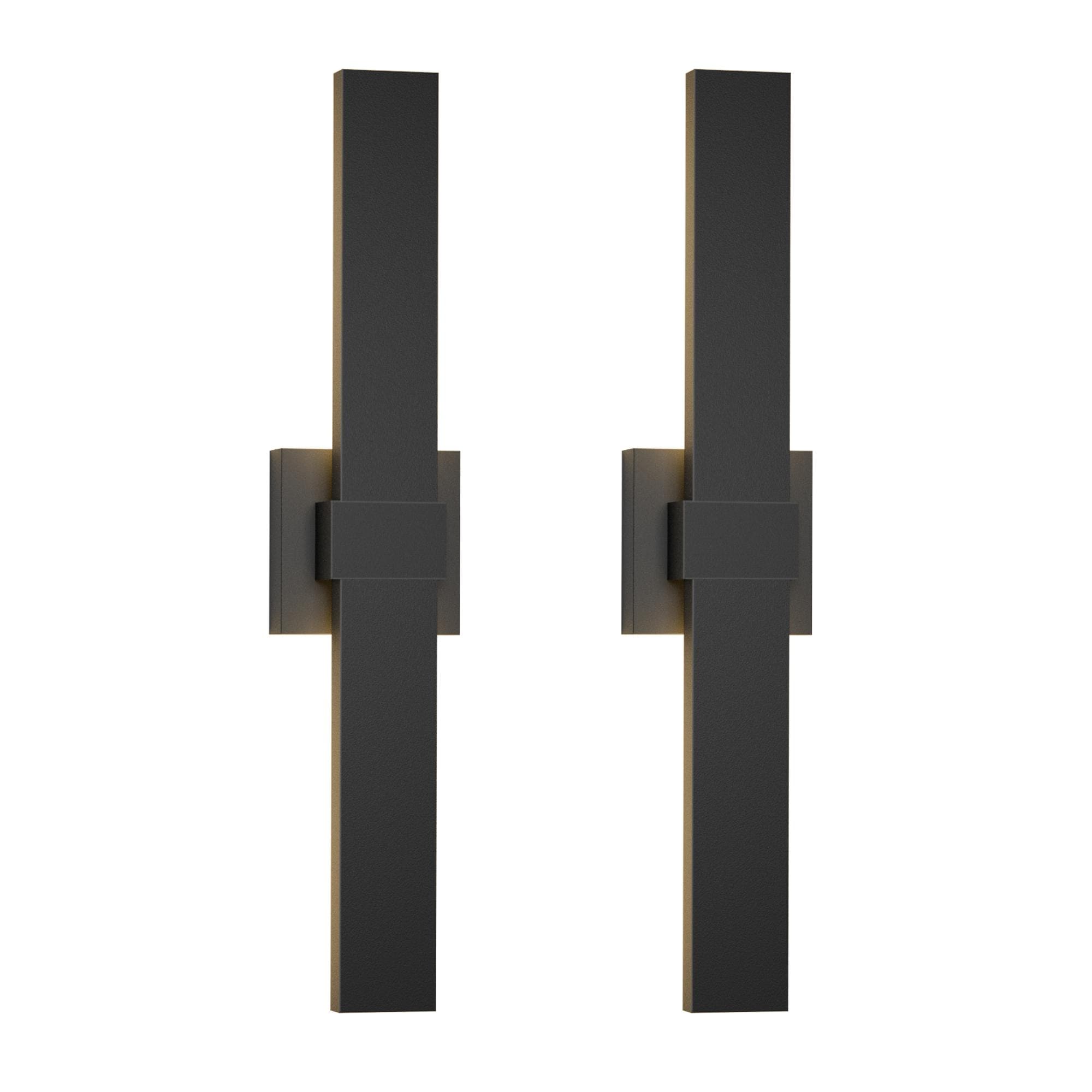 Aluminum LED Outdoor Wall Sconce Black Exterior Wall Light (1 / 2Pack)