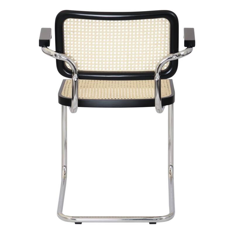 Breuer Chair Company Marcel Breuer Cesca Cane Cantilever Armchair Arm Chair w/ Chrome Steel Frame (Various Wood & Cane Colors)