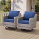 Option Grey Wicker Blue Cushion