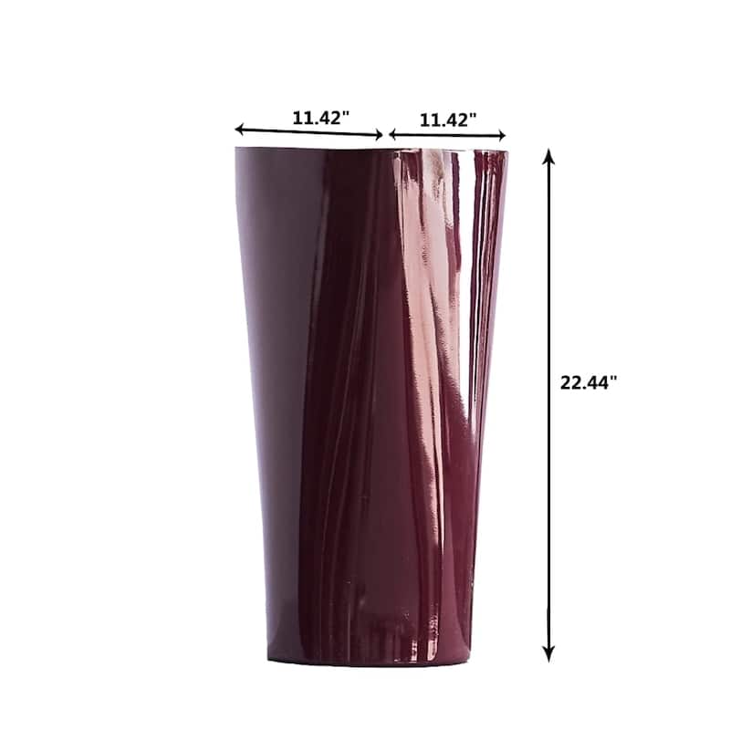 XBrand 22.4" H Plastic Self Watering Indoor Outdoor Triangle Planter Pot w/Glossy Finish, Tall Decorative Gardening Pot