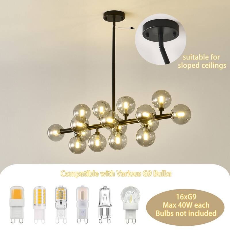 Mid Century Sputnik Chandelier Modern Pendant Light for Dining Room