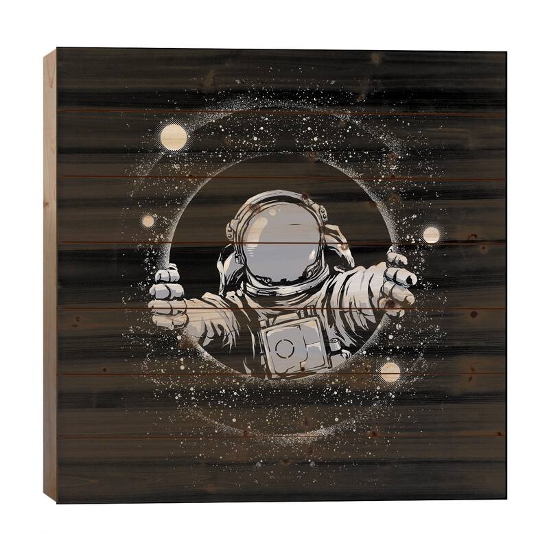 Black Hole Print On Wood by Digital Carbine - Multi-Color - 26x26x1.5